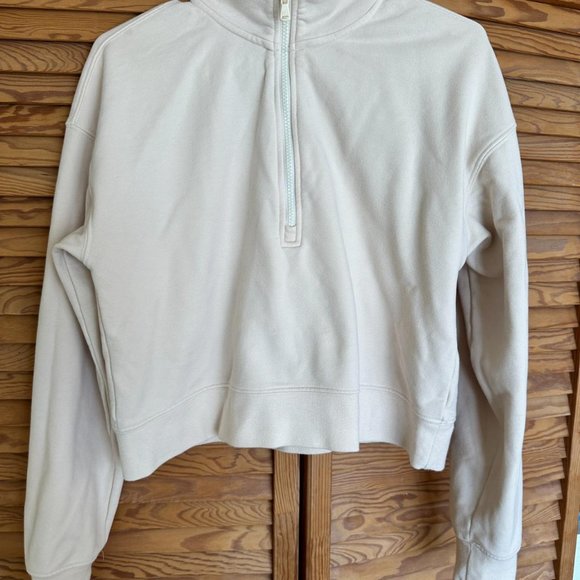 Fabletics Quarter Zip Cropped Sweatshirt - Picture 1 of 2